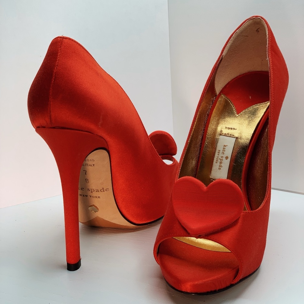 Satin Kate Spade Peep Toe Heels